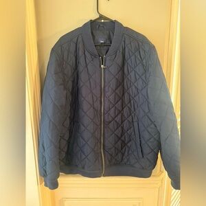 Gap Men’s XXL Quilted Bomber Jacket Navy Blue Lightweight
